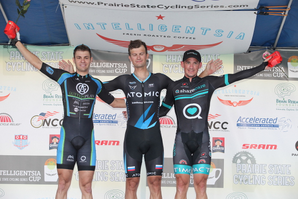 Ivan (centre) on the podium in Kenosha